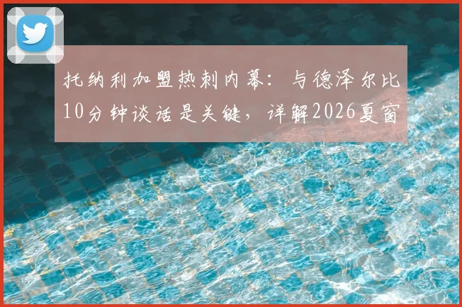 托纳利加盟热刺内幕:与德泽尔比10分钟谈话是关键,详解2026夏窗转会决策全过程